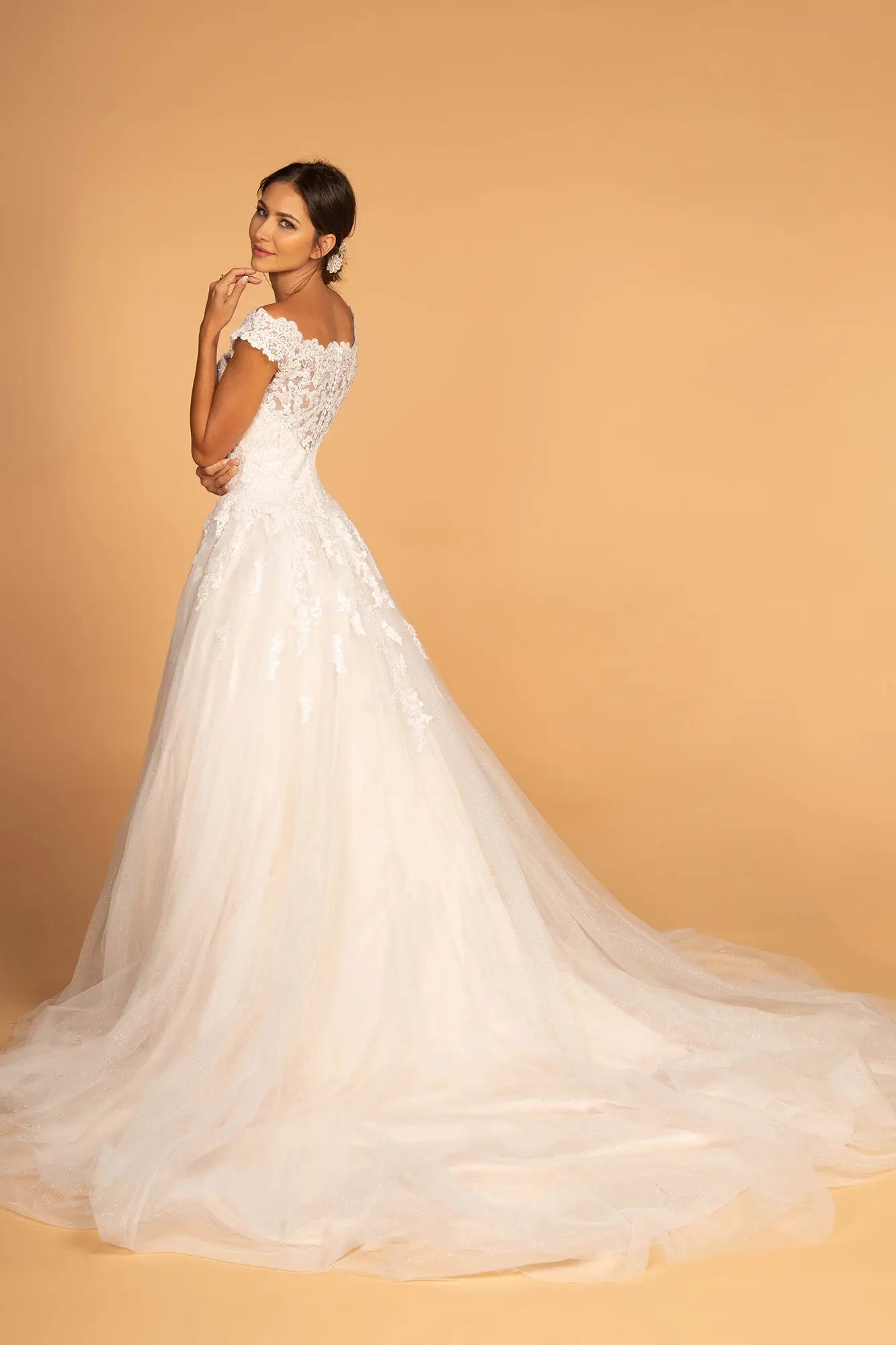 Ivory Boat Neck Gown